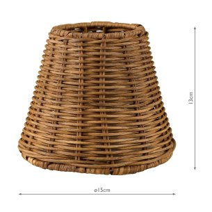 Wicker Dark Brown Rattan Empire Shade 15cm