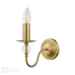 Wrest Park Wall Light Aged Brass and Ribbed Glass