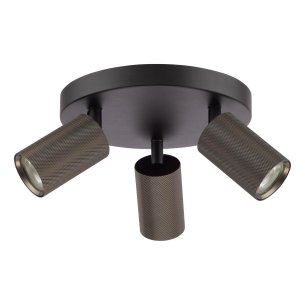 Yamis 3 Light Plate Spotlight Satin Bronze and Matt Black