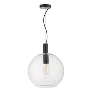 Zula Pendant Glass and Matt Black