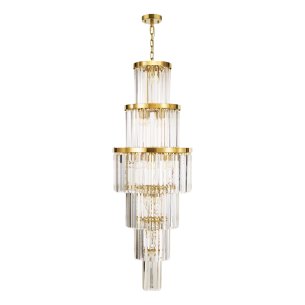Angel 28 Light Chandelier Crystal and Antique Gold