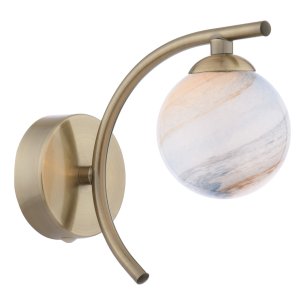 Atiya Wall Light Antique Brass and Glass