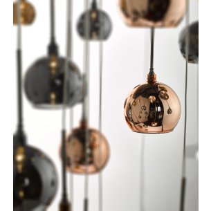 Aurelia 30 Light Cluster Pendant Polished Black Chrome and Glass