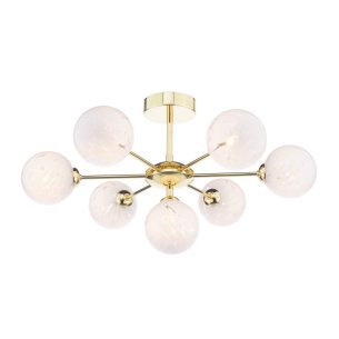 Cohen 7 Light Semi Flush Polished Gold Fitting Only