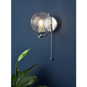 Cradle Wall Light Polished Chrome With Twisted Glass