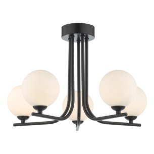 Cradle 5 Light Semi Flush Matt Black Frame Only