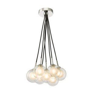 Elpis 7 Light Cluster Pendant Polished Chrome Frame Only