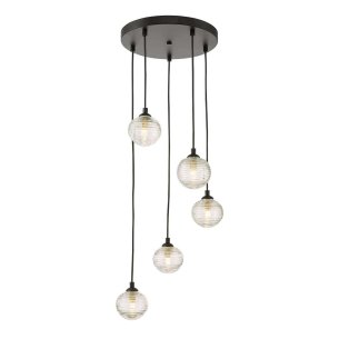 Federico 5 Light Cluster Pendant Matt Black Frame Only