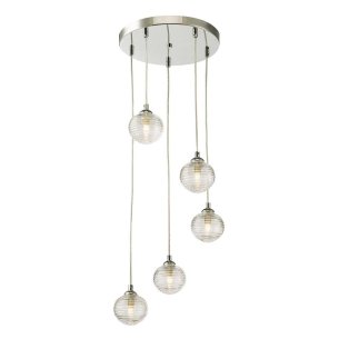 Federico 5 Light Cluster Pendant Polished Chrome Frame Only