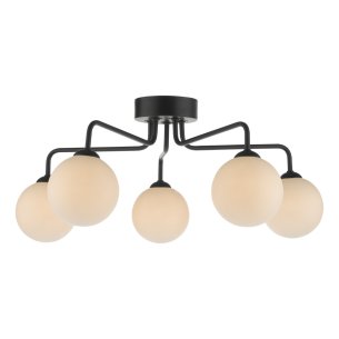 Feya 5 Light Semi-Flush Matt Black Fitting Only