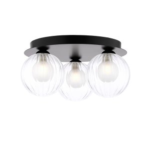 Foley 3 Light Flush Matt Black Fitting Only