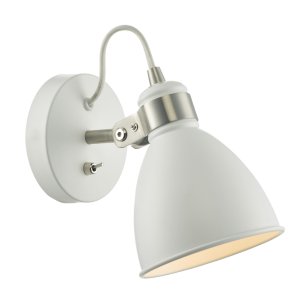 Frederick Single Wall Spotlight White Satin Chrome