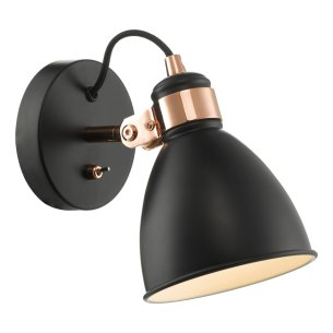 Frederick Single Wall Spotlight Black & Copper