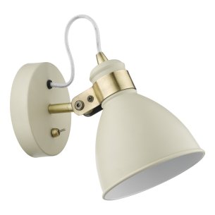 Frederick Single Wall Spotlight Cream Antique Brass