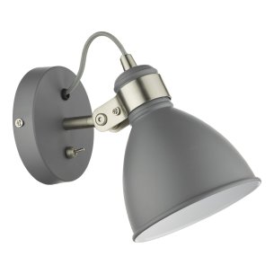 Frederick Single Wall Spotlight Dark Grey Satin Chrome