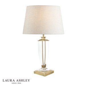 Laura Ashley Carson Table Lamp Antique Brass and Crystal Base Only