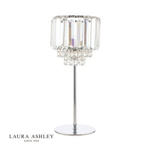 Laura Ashley Vienna Table Lamp Polished Chrome and Crystal