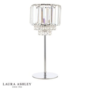 Laura Ashley Vienna Table Lamp Polished Chrome and Crystal