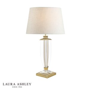 Laura Ashley Carson Table Lamp Antique Brass and Crystal Base Only