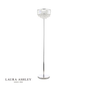 Laura Ashley Vienna 3lt Floor Lamp Crystal & Polished Chrome