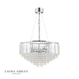 Laura Ashley Vienna  9lt Chandelier Crystal & Polished Chrome