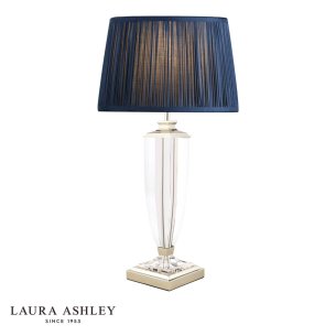 Laura Ashley Carson Table Lamp Polished Nickel and Crystal Base Only