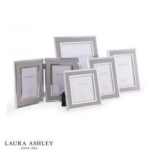 Laura Ashley Harrison Photo Frame Polished Silver and Grey