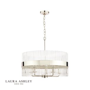 Laura Ashley Alexa 5lt Pendant Polished Nickel Glass Rods