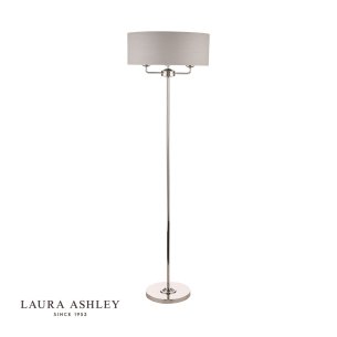 Laura Ashley Sorrento 3 Light Floor Lamp Polished Nickel With Silver Shade