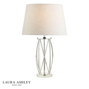 Laura Ashley Beckworth Table Lamp Polished Nickel and Glass Base Only