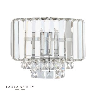 Laura Ashley Vienna Wall Light Polished Chrome Crystal