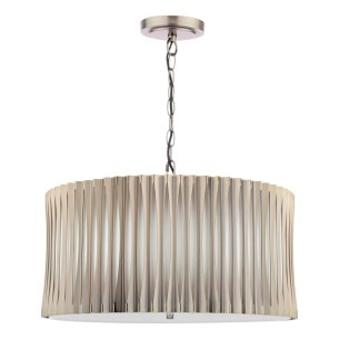 Netra 3 Light Pendant Satin Bronze and Ivory