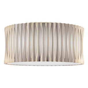 Netra 3 Light Flush Satin Bronze and Ivory
