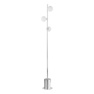 Spiral 3 Light Floor Lamp Polished Chrome With Opal Glass