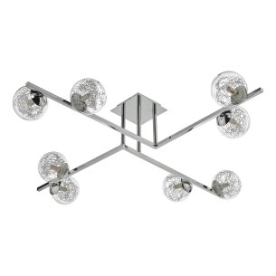 Taghrid 8 Light Semi-Flush Polished Chrome and Glass