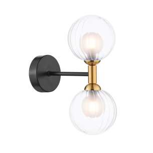 Takara 2 Light Wall Light Matt Black and Bronze Bracket Only