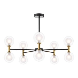 Takara 10 Light Semi-Flush Matt Black and Bronze Fitting Only