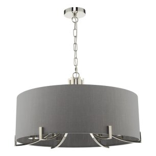 Veyron 6 Light Pendant Polished Nickel With Shade