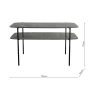 Agnesa 2 Tier Console Table Dark Marble Effect and Matt Black