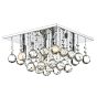 Abacus 4 Light Flush Crystal and Polished Chrome