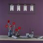 Abel 4 Light Bar Pendant Satin Black and Glass
