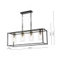 Abel 4 Light Bar Pendant Satin Black and Glass