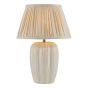 Abigail Table Lamp Cream Ceramic and Antique Brass With Linen Pleated Shade
