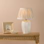 Abigail Table Lamp Cream Ceramic and Antique Brass With Linen Pleated Shade