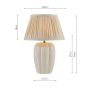 Abigail Table Lamp Cream Ceramic and Antique Brass With Linen Pleated Shade