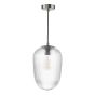Abrielle Pendant Brushed Nickel and Ribbed Glass