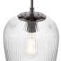 Abrielle Pendant Brushed Nickel and Ribbed Glass