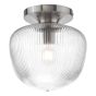 Abrielle Flush Brushed Nickel and Ribbed Glass