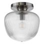 Abrielle Flush Brushed Nickel and Ribbed Glass