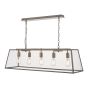Academy 5 Light Bar Pendant Antique Copper and Glass